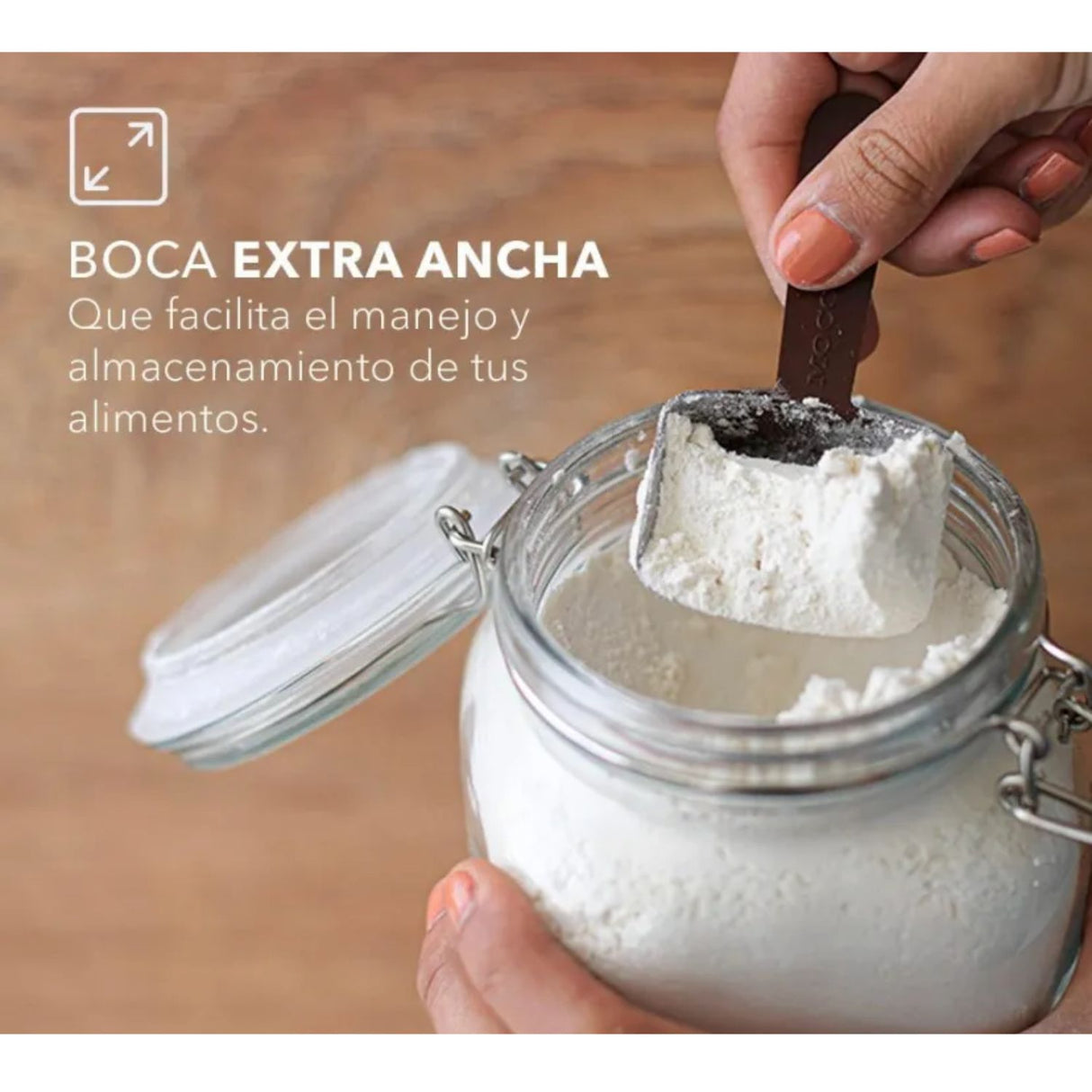 Set 2 Frascos Con Tapa Hermetica 500mL + 1000mL Allegra. Perfectos para conservar tus alimentos frescos y organizados. ¡Compra ahora y optimiza tu cocina!-1-3