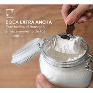 Set 2 Frascos Con Tapa Hermetica 500mL + 1000mL Allegra. Perfectos para conservar tus alimentos frescos y organizados. ¡Compra ahora y optimiza tu cocina!-1-3