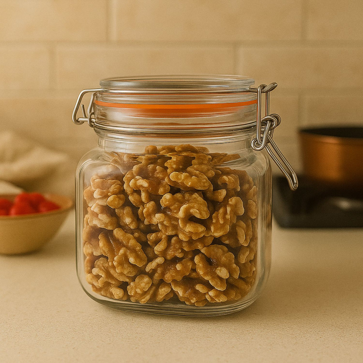 Set 2 Frascos Con Tapa Hermetica 800mL + 1000mL Allegra. Perfectos para conservar alimentos frescos y organizados. ¡Compra ahora y optimiza tu cocina!-1-3
