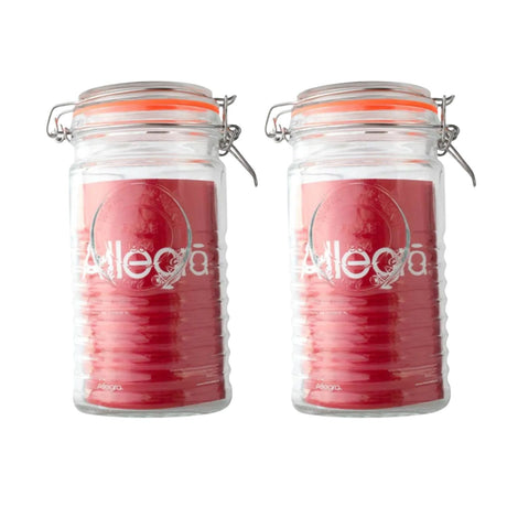 Set 2 Frascos Con Tapa De Vidrio Hermetica De 1000mL Allegra. Perfectos para conservar alimentos frescos y organizados. ¡Compra ahora y optimiza tu cocina!-1-1