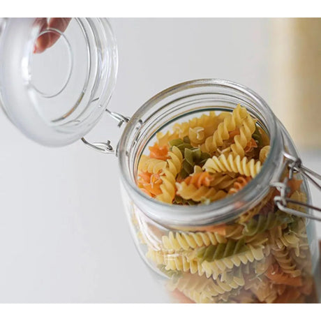 Set 2 Frasco Tapa De Vidrio Hermetica 1000mL + 1400mL Allegra. Perfectos para conservar tus alimentos frescos. ¡Compra ahora y organiza tu cocina!-1-2