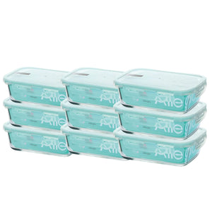 Set 9 Contenedores Herméticos Vidrio Rectangular Allegra. Mantén tus alimentos frescos y organizados. ¡Compra ahora y transforma tu cocina!-1-1