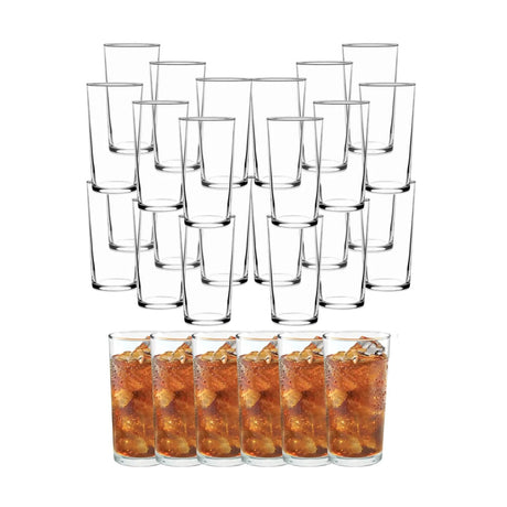 Set 36 Vasos Atlanta 286mL Vidrio Celebraciones Largo | Disparo.cl