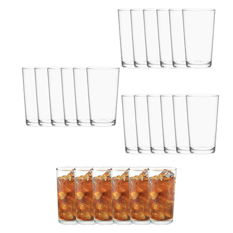 Set 24 Vasos Atlanta 286mL Vidrio Celebraciones Largo | Disparo.cl