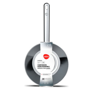 Pack 2 sartenes 20cm y 24cm más wok 28cm de acero inoxidable, ideal para todo tipo de preparaciones con cocción uniforme, alta resistencia y fácil limpieza. ¡Compra ahora y equipa tu cocina!-3