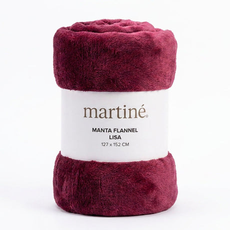 Manta Frazada Polar Flannel Lisa Burdeo Tinto Martine 127x152cm | Disparo.cl