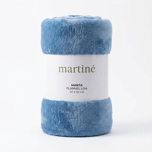 Manta Frazada Polar Flannel Lisa Celeste Fuerte Martine 127x152cm | Disparo.cl