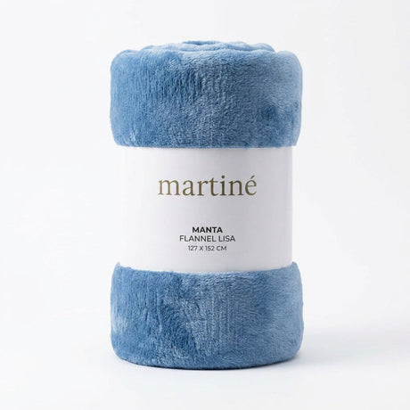 Manta Frazada Polar Flannel Lisa Celeste Fuerte Martine 127x152cm | Disparo.cl
