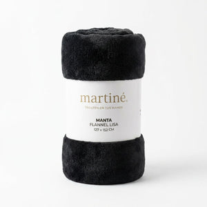 Manta Frazada Polar Flannel Lisa Negro Martine 127x152cm | Disparo.cl