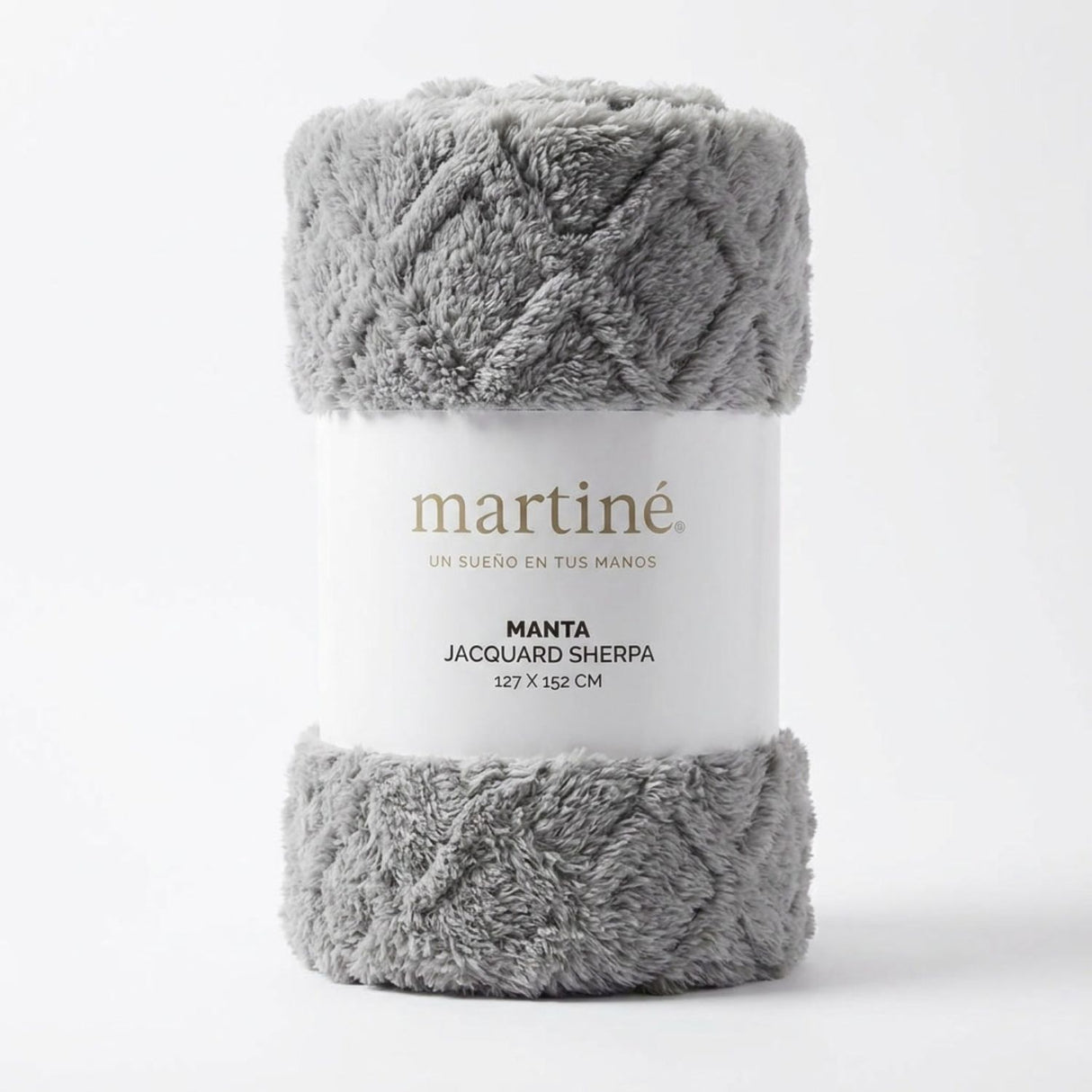 Manta Jacquard Polar Sherpa Martiné Gris Claro 127x152 cm. Ideal para mantener el calor con una textura extra suave y un estilo decorativo acogedor. ¡Aprovecha!-1