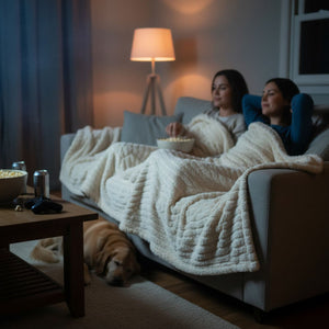 Manta Jacquard Polar Sherpa Martiné Beige 127x152 cm. Diseño elegante y suave al tacto ideal para dormitorio, living o descanso diario. ¡Compra hoy!-3