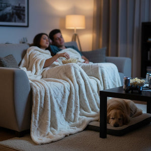 Manta Jacquard Polar Sherpa Martiné Blanco Invierno 127x152 cm. Suavidad y abrigo ideal para disfrutar en casa con estilo y máxima comodidad. ¡Aprovecha hoy!-3