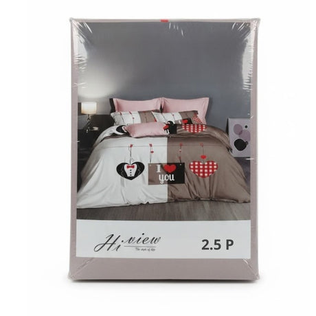 Juego de Sábanas Corazones I Love You 2.5 Plazas Poliéster | Disparo.cl