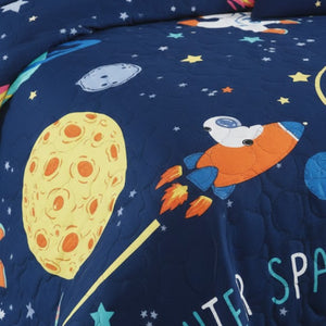 Juego de Sábanas Infantil Espacio Outer Space 1.5 Plazas Poliéster | Disparo.cl