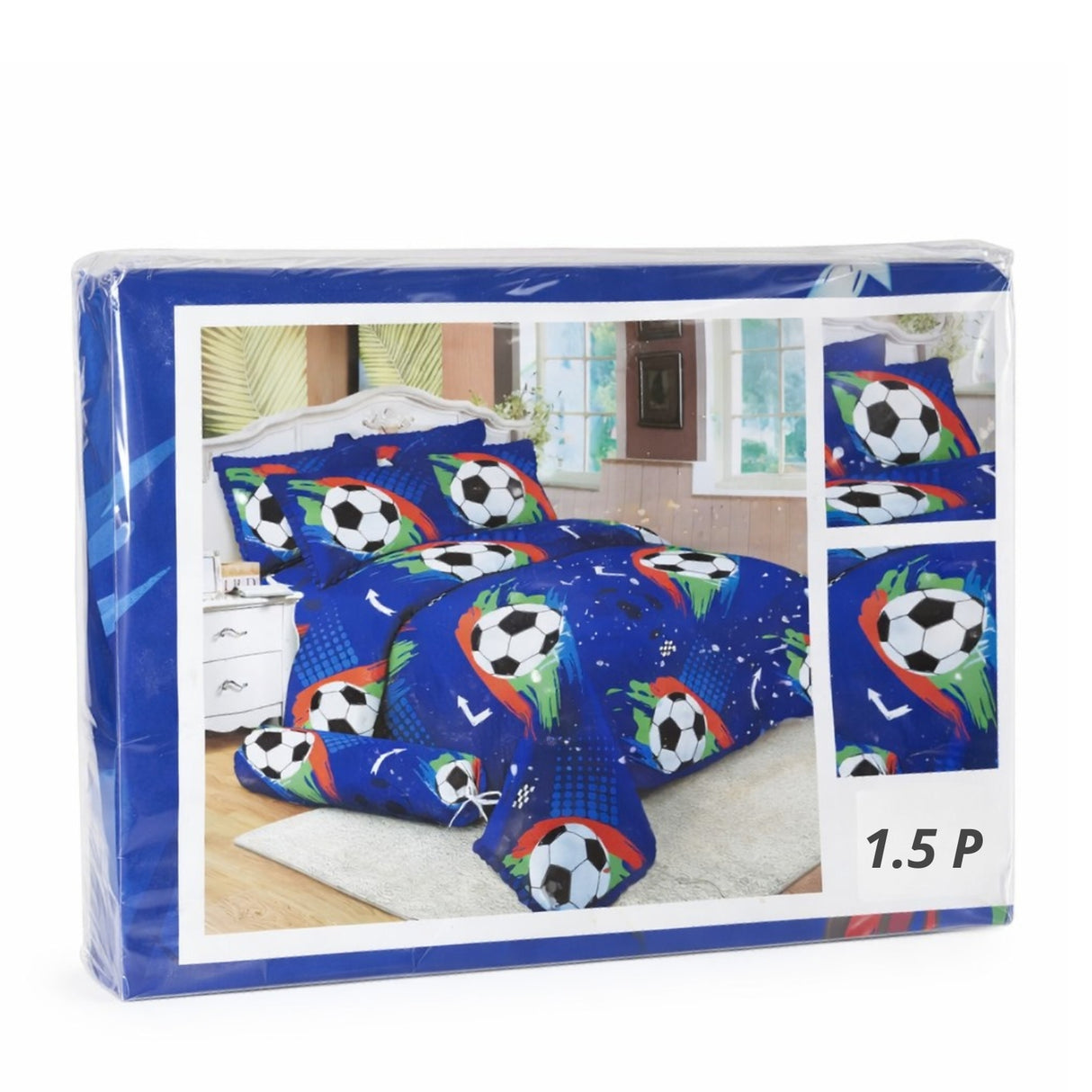 Juego de Sábanas Infantil Fútbol 1.5 Plazas Poliéster Diseño Balón | Disparo.cl