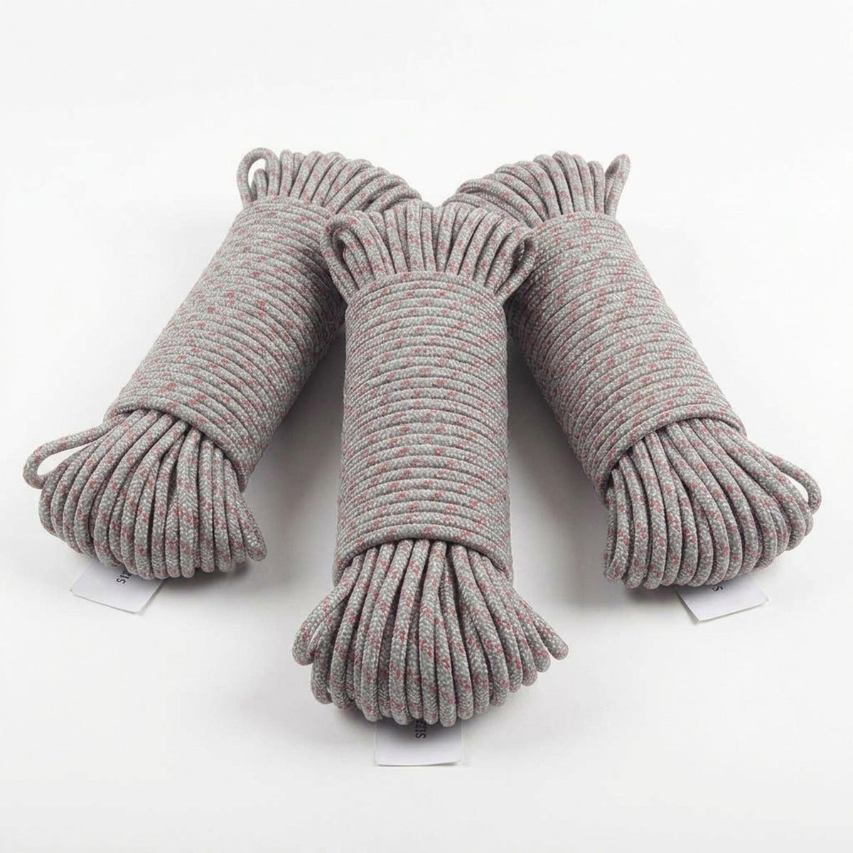 Set 3 Cuerdas Resistentes 5mm 20 Metros Gris