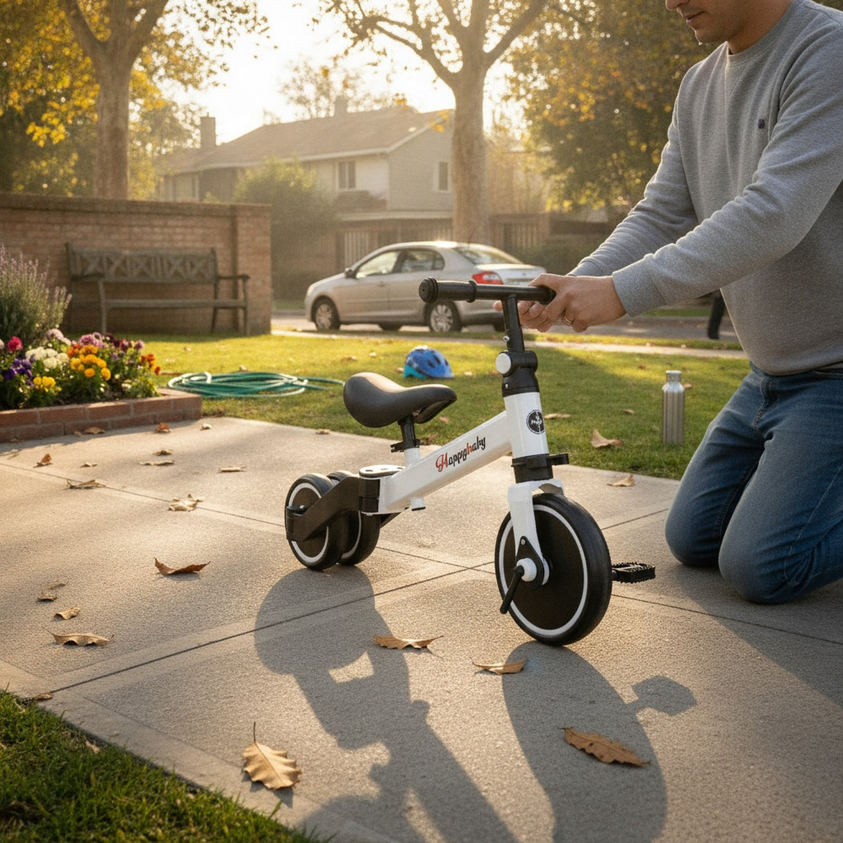 Bicicleta Equilibrio Plegable Infantil Acero 70cm Blanco