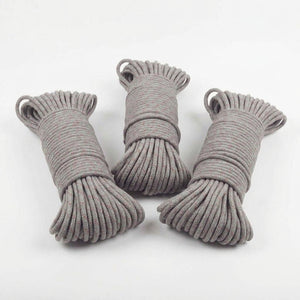Set 3 Cuerdas Resistentes 5mm 30 Metros Gris