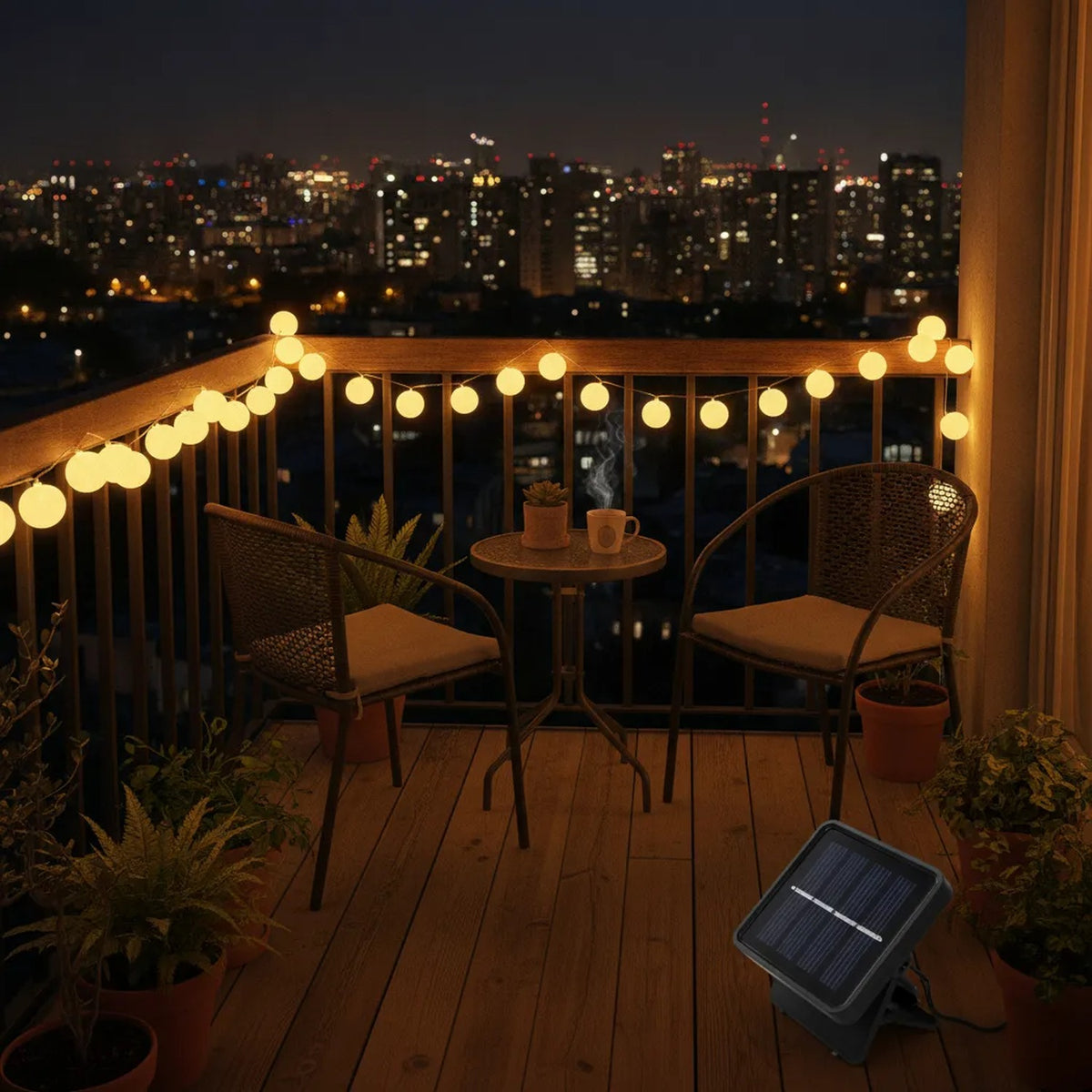 Guirnalda Solar Luces Led 3 Metros Ampolletas Luz Calida