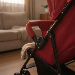 Coche Paseo Bebe Recostable Acero Plegable Rojo