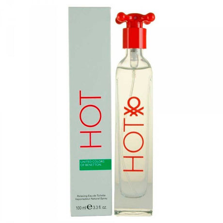 Benetton Hot EDT 100Ml Unisex, una fragancia vibrante y fresca para todos. Destaca tu personalidad única. ¡Descúbrelo ahora y atrévete a brillar!-1