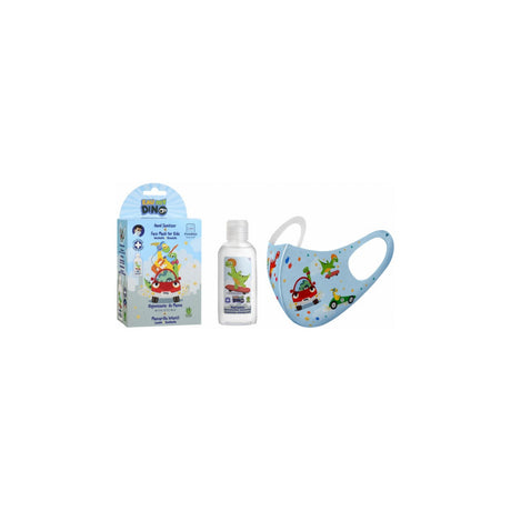 Alcohol Gel Dino 100ml + Masc Air-val. Mantén tus manos limpias y protegidas con este combo esencial. ¡Compra ahora y cuida tu salud!-1