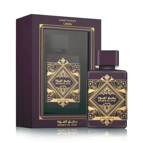 Lattafa Badee Al Oud Amethyst Edp 100ml Unisex. Perfume exótico y duradero que resalta tu personalidad. ¡Descúbrelo ahora y deslumbra!-1