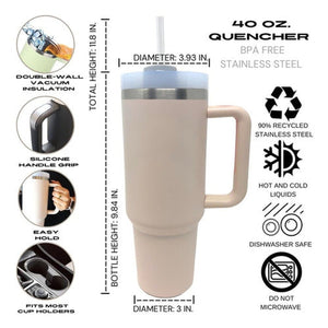 Vaso Termico Quencher 1,2lt Color Gris Oscuro. Mantén tus bebidas frías por más tiempo. ¡Compra ahora y disfruta de la frescura en cada sorbo!-2