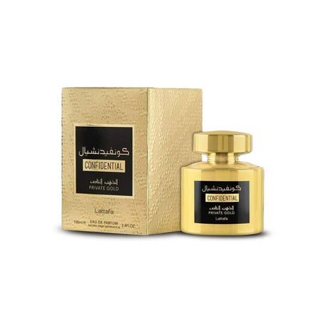Lattafa Confidential Private Gold Edp 100 Ml Unisex. Fragancia única y sofisticada para cualquier ocasión. ¡Descúbrelo ahora y destaca tu estilo!-1