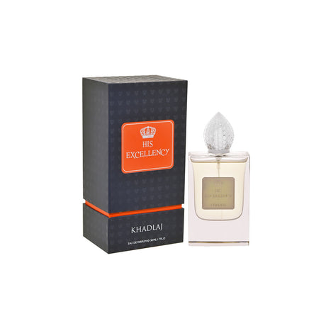 Khadlaj His Excellency edp 50ml Hombre, una fragancia sofisticada y duradera. Perfecta para destacar tu estilo. ¡Descúbrela ahora!-1