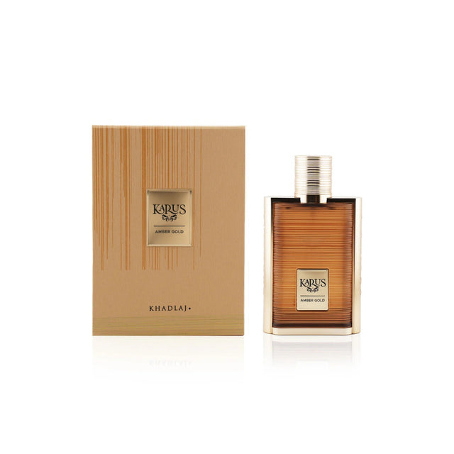 Khadlaj Karus Amber Gold Edp 100 Ml Unisex, una fragancia única y envolvente. Perfecta para cualquier ocasión. ¡Descúbrela ahora!-1