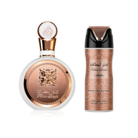 Lattafa Fakhar Women Edp 100 Ml + Deo Spray 200 Ml Set 2 Pcs. Perfume y desodorante que realzan tu esencia. ¡Descúbrelo ahora y deslumbra!-2