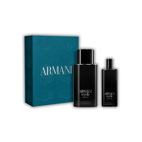 Giorgio Armani Code Parfum 75ML + 15ML Hombre Set. Un aroma seductor y elegante para el hombre moderno. ¡Descúbrelo ahora y destaca tu estilo!-1