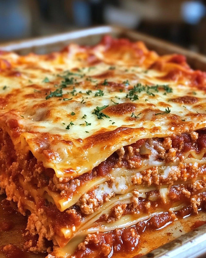 lasaña casera de carne con queso gratinado casera fácil