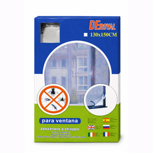Malla Mosquitera para Ventana 130x150 cm con Cinta Adhesiva