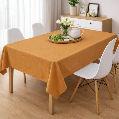 Mantel de Mesa Antimanchas 140x220 cm para Mesa Rectangular Marron