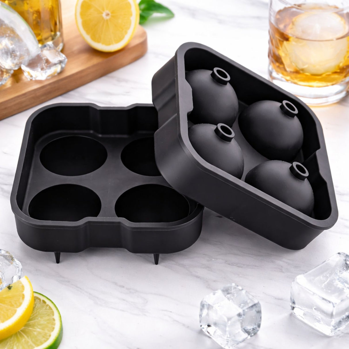 Molde para Hielo de Silicona 4 Cavidades Reposteria Cocina | Disparo.cl