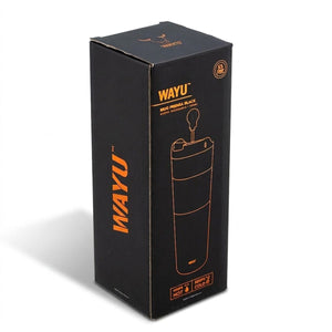 Mug Térmico con Prensa Francesa Black 450ml Wayu en caja fondo blanco | Disparo.cl