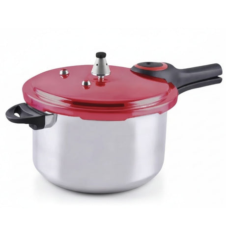 Olla a Presión Keep 6 Litros Aluminio Rojo fondo blanco