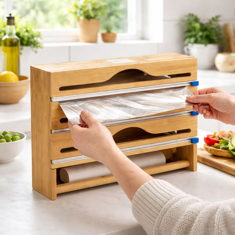 Dispensador Cocina Bambú 4 Niveles Organizador Papel | Disparo.cl
