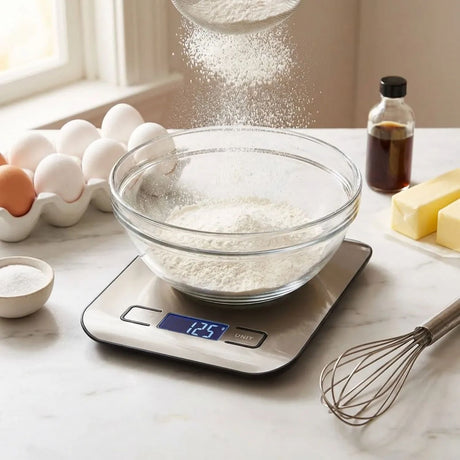 Balanza De Cocina Plateada 18cm Precisión Alta Calidad