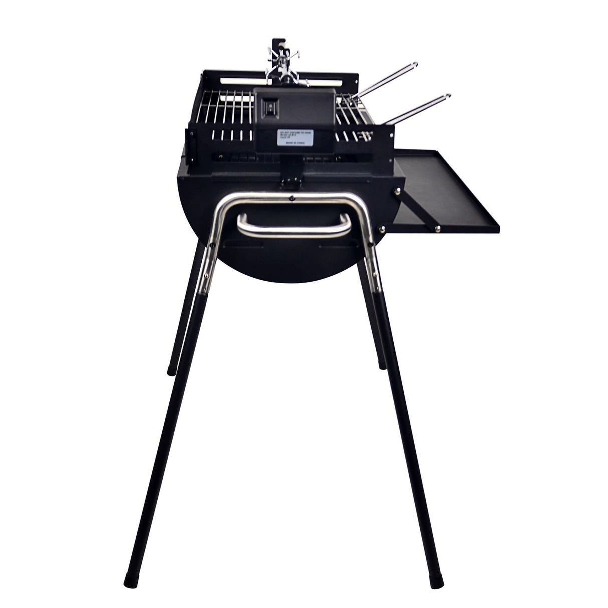 Parrilla a Carbon Altura Ajustable con Spiedo Wayu de lado