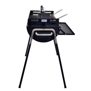 Parrilla a Carbon Altura Ajustable con Spiedo Wayu de lado