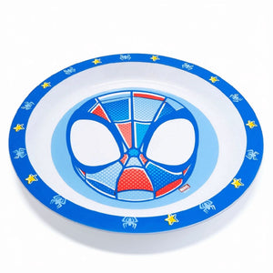 Plato bajo Spiderman Infantil Melamina Libre de BPA fondo blanco