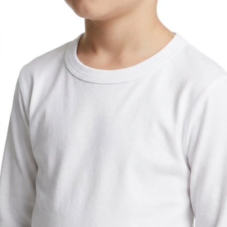 Polera Primera Capa Para Niños Cuello Redondo Unisex cuello redondo fondo blanco