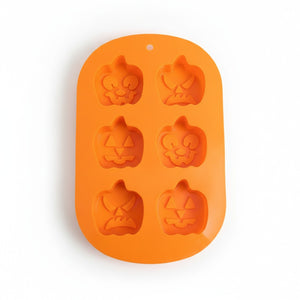 Molde Silicona Halloween Calabazas 6 Cavidades Naranja