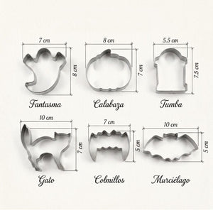 Set 6 Cortadores Galletas Acero Inoxidable Halloween