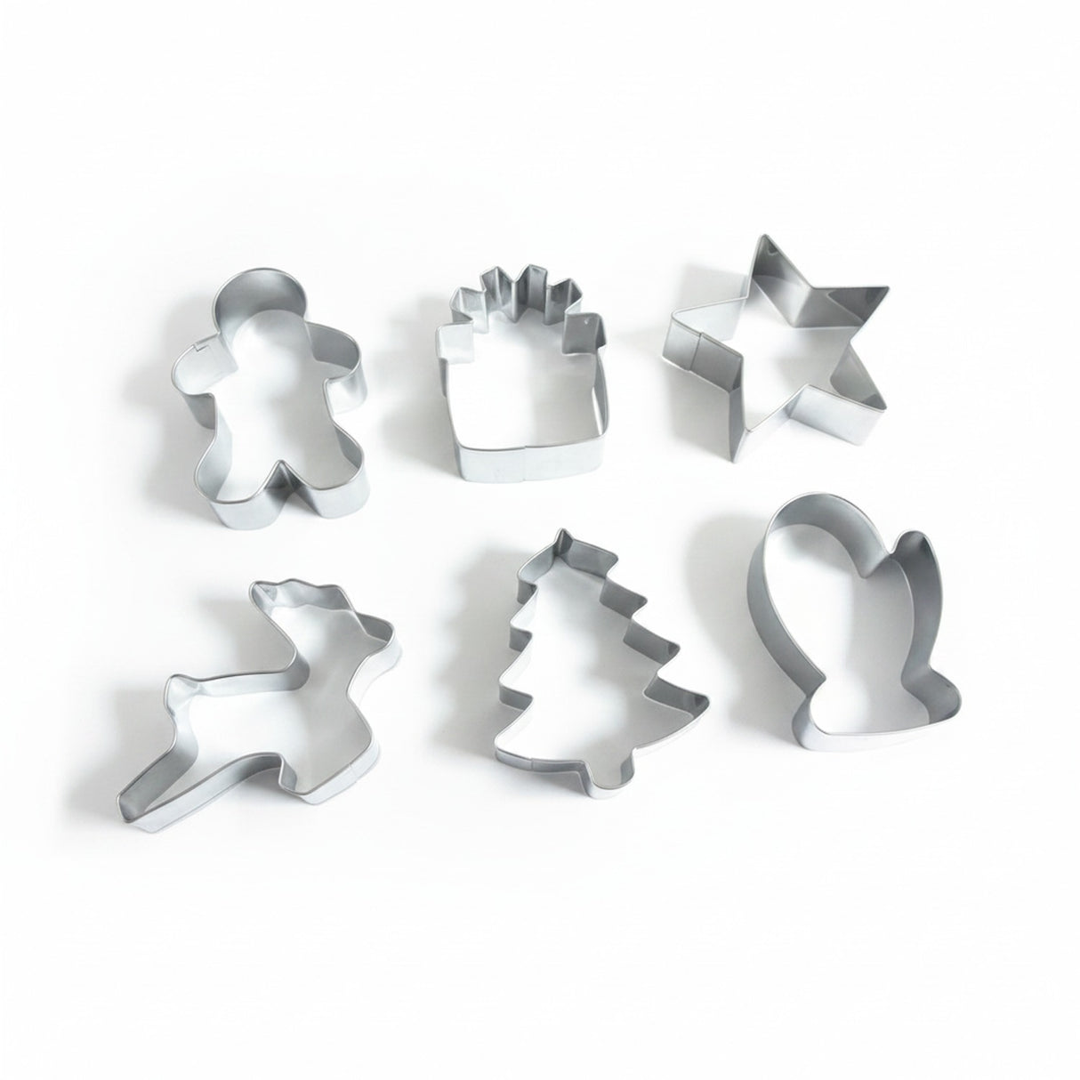 Set 6 Moldes Cortadores Galletas Navidad Acero Inoxidable
