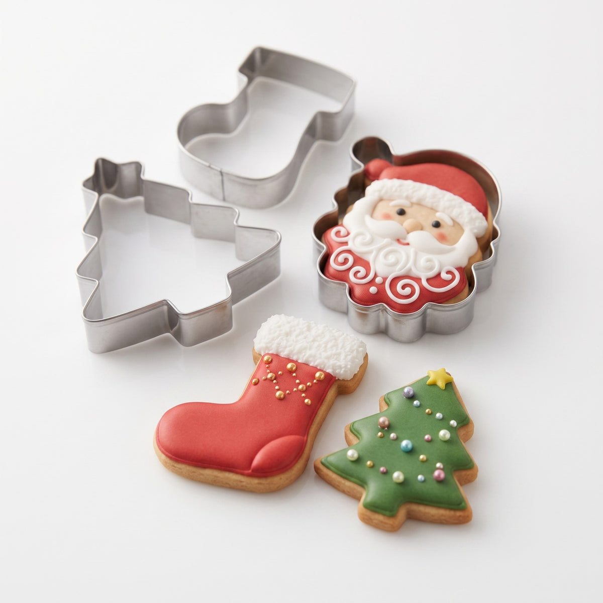 Set 3 Cortadores Galletas Navidad Acero Inoxidable