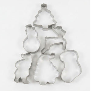 Set 6 Cortadores Galletas Navideñas Acero Inoxidable
